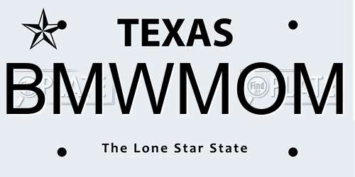 BMWMOM Texas License Plate