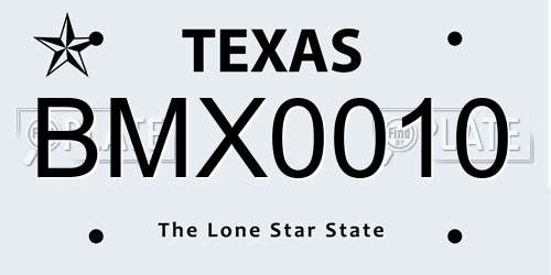 BMX0010 Texas License Plate