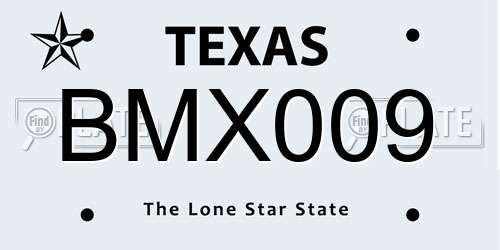 BMX009 Texas License Plate