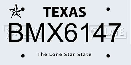 BMX6147 Texas License Plate