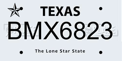 BMX6823 Texas License Plate