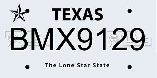 BMX9129 Texas License Plate