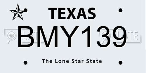 BMY139 Texas License Plate