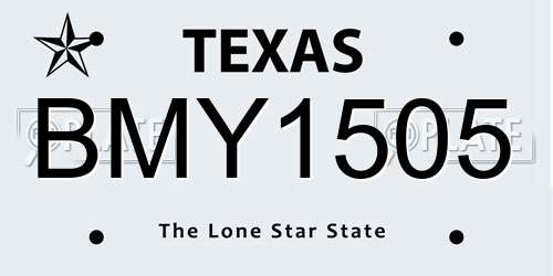 BMY1505 Texas License Plate
