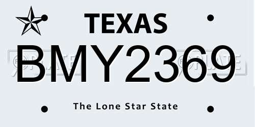 BMY2369 Texas License Plate