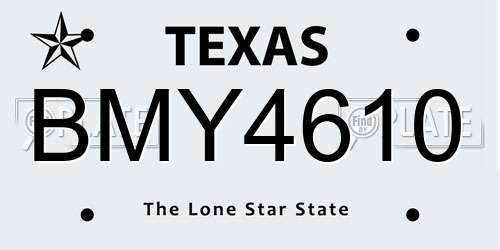 BMY4610 Texas License Plate