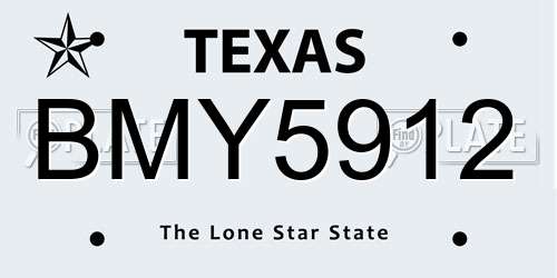BMY5912 Texas License Plate
