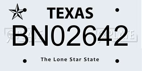 BN02642 Texas License Plate