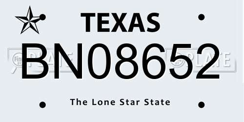 BN08652 Texas License Plate