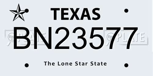 BN23577 Texas License Plate