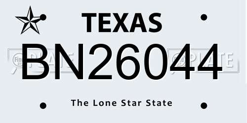 BN26044 Texas License Plate