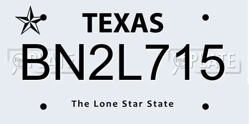 BN2L715 Texas License Plate