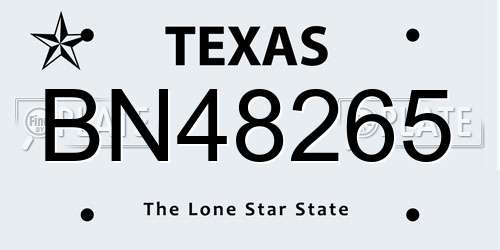 BN48265 Texas License Plate