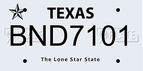 BND7101 Texas License Plate