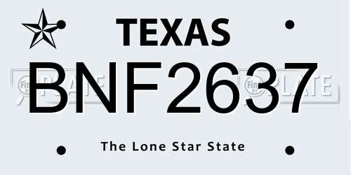BNF2637 Texas License Plate