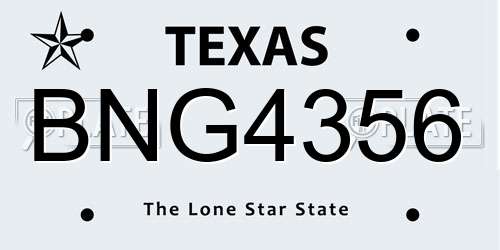 BNG4356 Texas License Plate