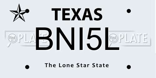 BNI5L Texas License Plate