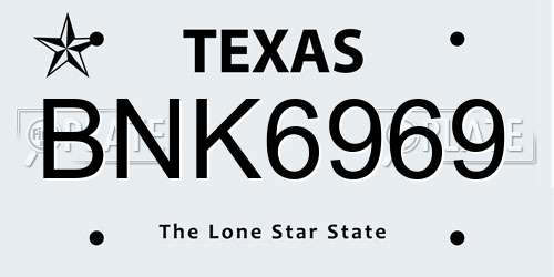 BNK6969 Texas License Plate