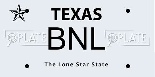 BNL Texas License Plate