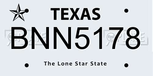 BNN5178 Texas License Plate