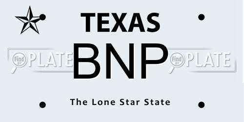 BNP Texas License Plate