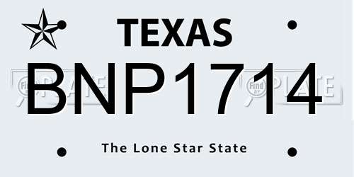 BNP1714 Texas License Plate
