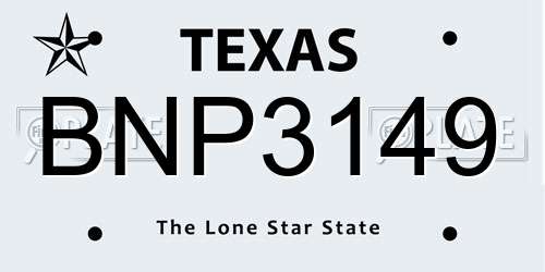BNP3149 Texas License Plate