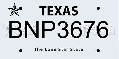 BNP3676 Texas License Plate