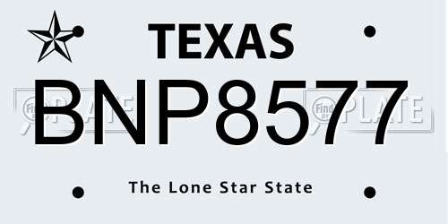 BNP8577 Texas License Plate