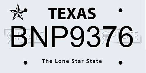 BNP9376 Texas License Plate