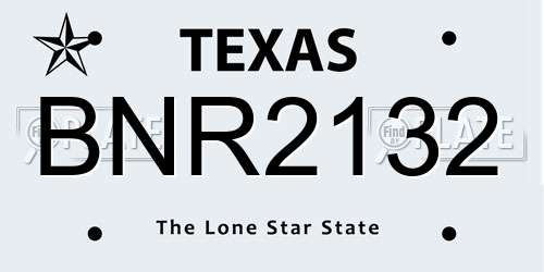 BNR2132 Texas License Plate