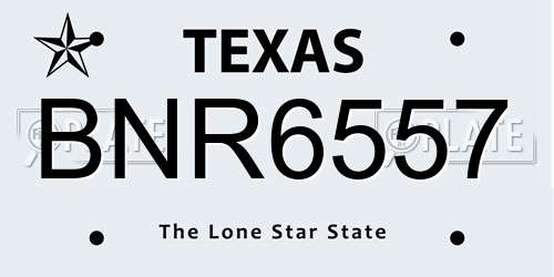 BNR6557 Texas License Plate