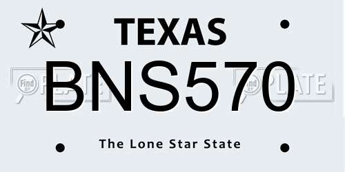 BNS570 Texas License Plate