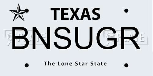 BNSUGR Texas License Plate