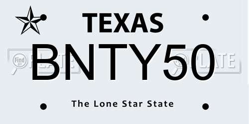 BNTY50 Texas License Plate