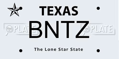 BNTZ Texas License Plate