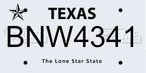BNW4341 Texas License Plate