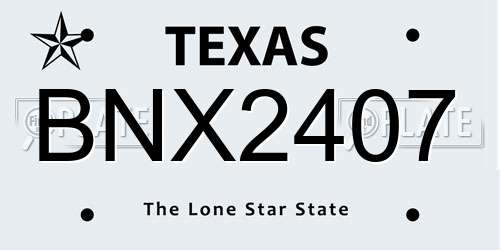 BNX2407 Texas License Plate