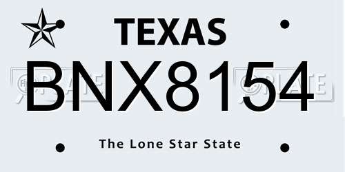 BNX8154 Texas License Plate