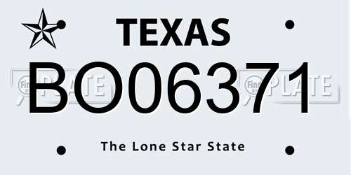 BO06371 Texas License Plate