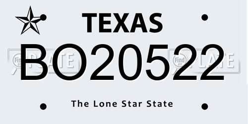 BO20522 Texas License Plate