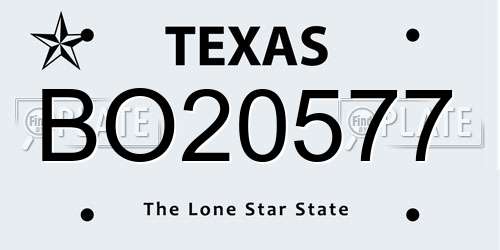 BO20577 Texas License Plate