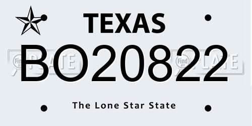 BO20822 Texas License Plate