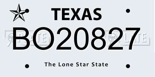 BO20827 Texas License Plate