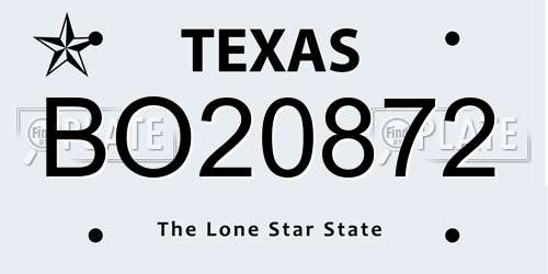 BO20872 Texas License Plate