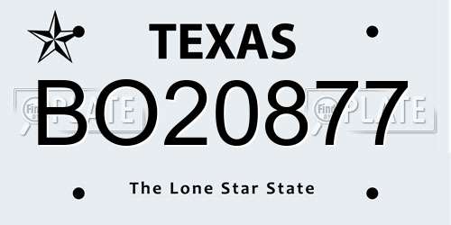 BO20877 Texas License Plate