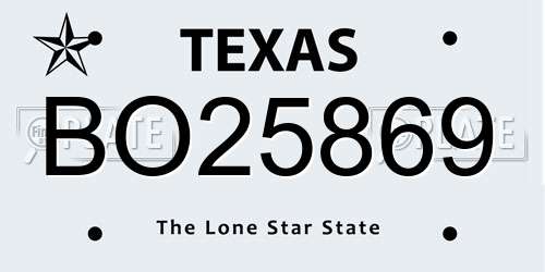 BO25869 Texas License Plate