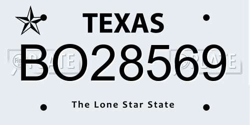 BO28569 Texas License Plate