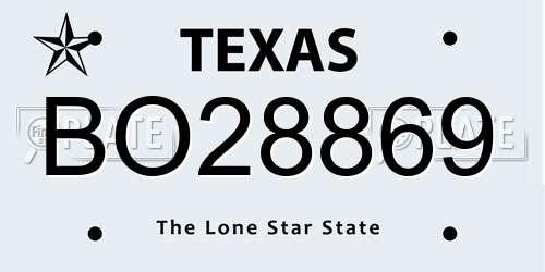 BO28869 Texas License Plate