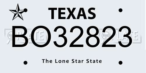 BO32823 Texas License Plate
